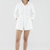 Women The Editor's Market Jumpsuits | Libbie Shirt Romper White