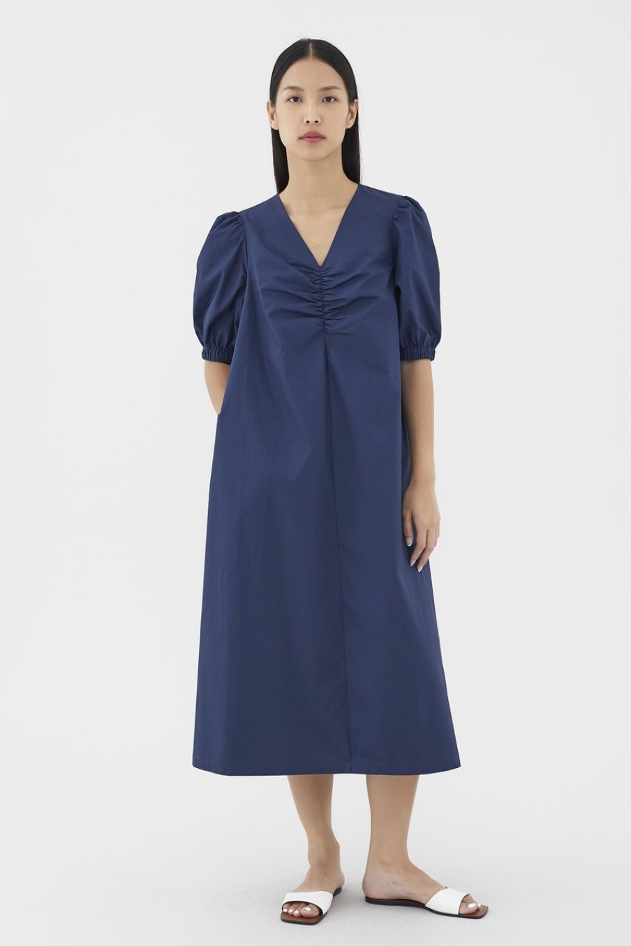 Women The Editor's Market Dresses | Joelle Ruched-Front Dress Eclipse