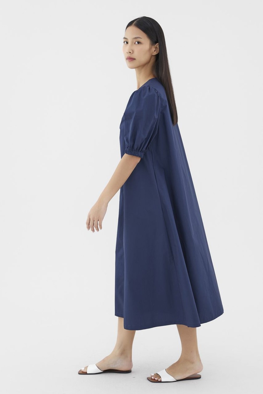 Women The Editor's Market Dresses | Joelle Ruched-Front Dress Eclipse