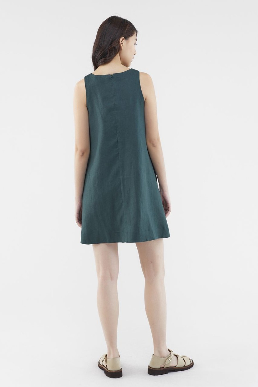 Women The Editor's Market Dresses | Myrah Linen Shift Dress Rosemary