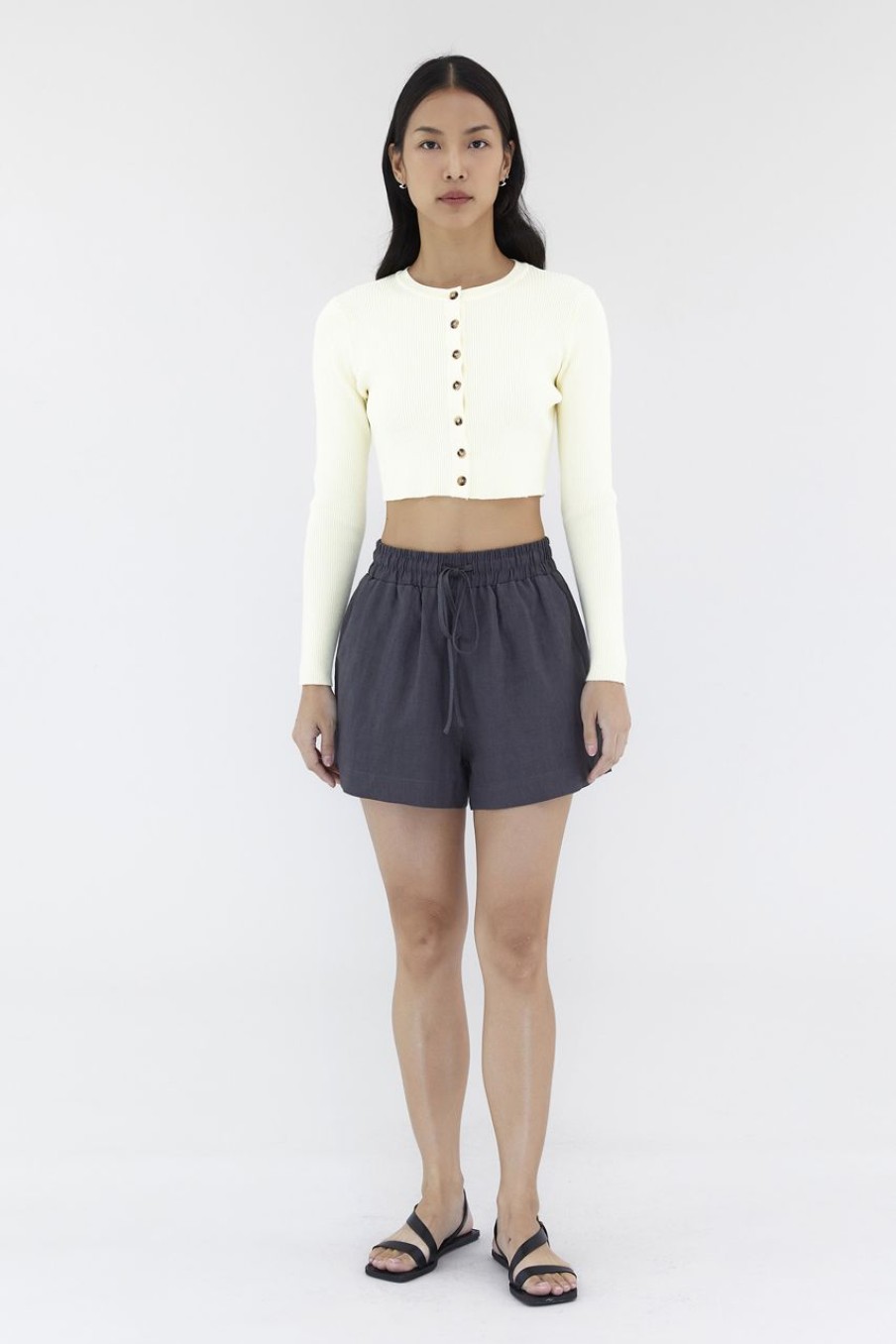 Women The Editor's Market Shorts | Bonita Linen Relaxed Shorts Liquorice