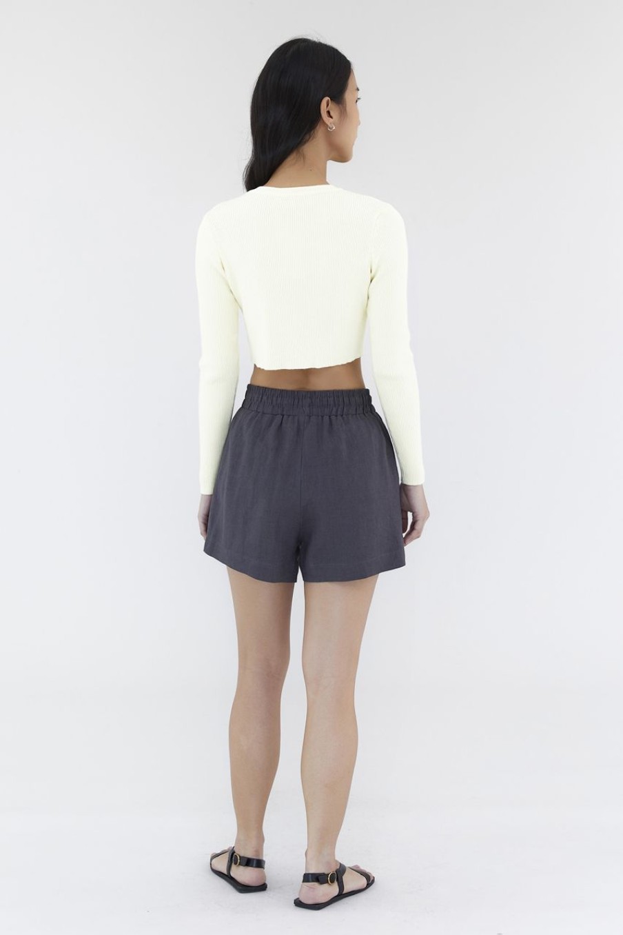 Women The Editor's Market Shorts | Bonita Linen Relaxed Shorts Liquorice