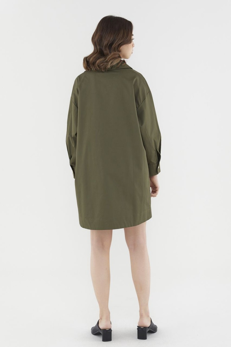 Women The Editor's Market Dresses | Eleanor Shirtdress Dark Olive