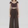 Women The Editor's Market Pants | Betsey Wide-Leg Pants Coffee