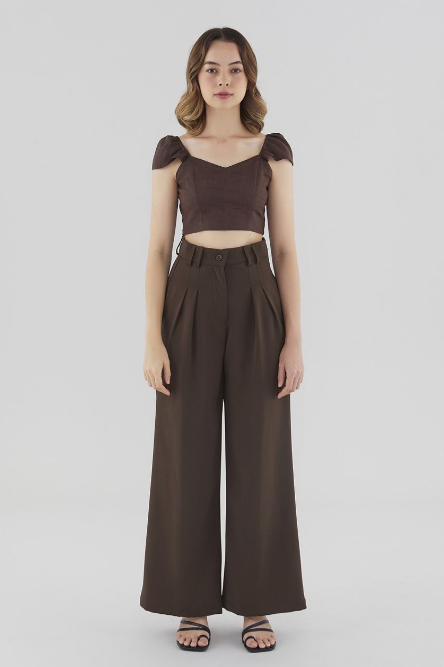 Women The Editor's Market Pants | Betsey Wide-Leg Pants Coffee