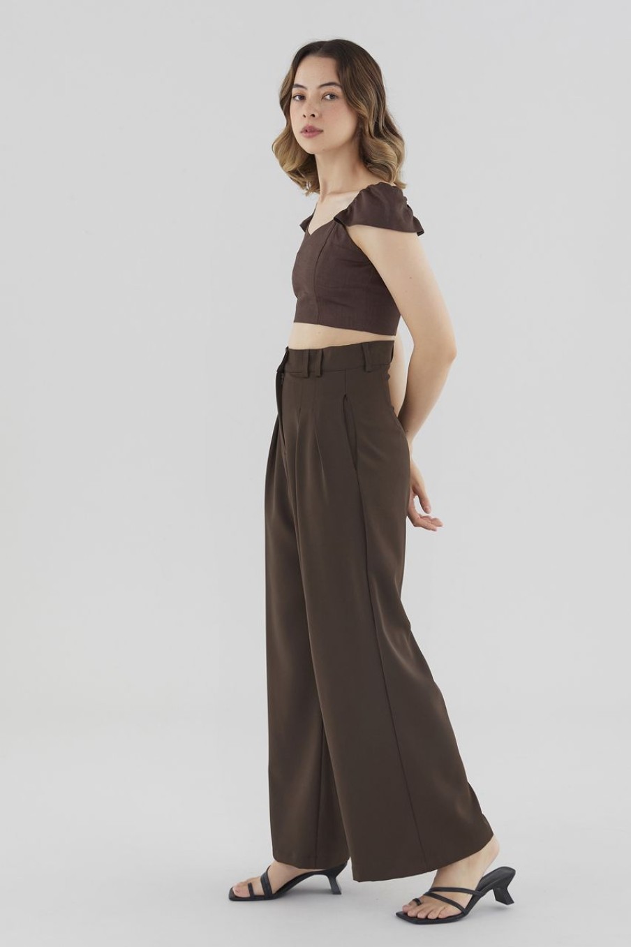 Women The Editor's Market Pants | Betsey Wide-Leg Pants Coffee