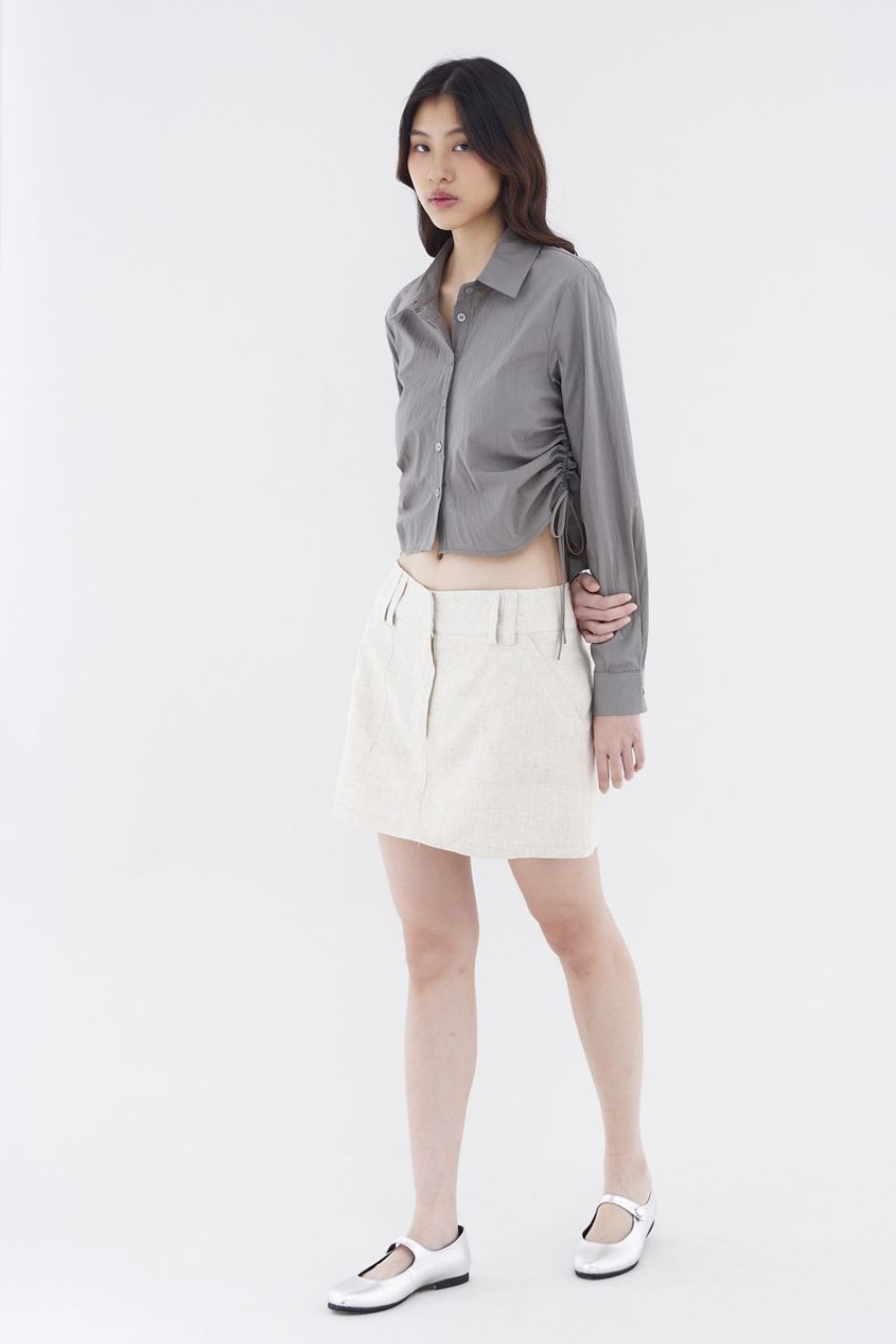 Women The Editor's Market Skirts | Vanrell Linen Low-Rise Skirt Sand