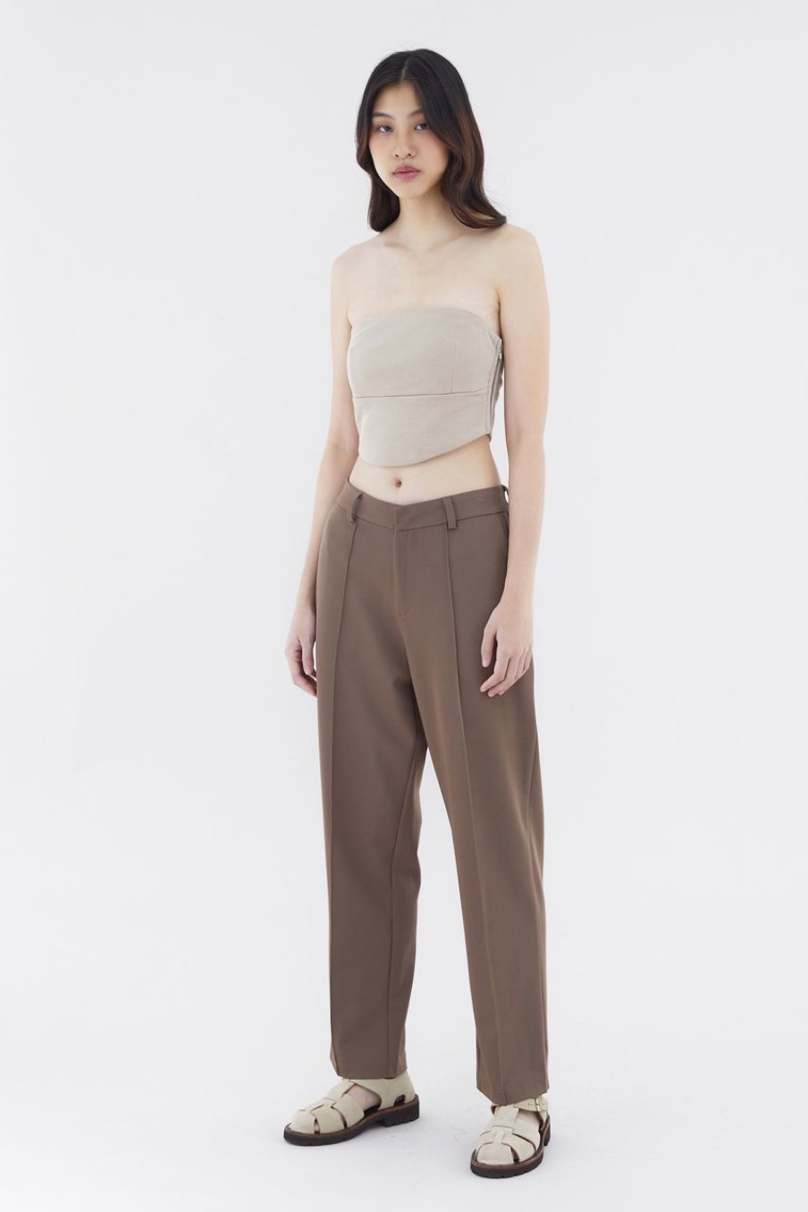 Women The Editor's Market Pants | Goven Mid-Rise Tailored Pants Umber