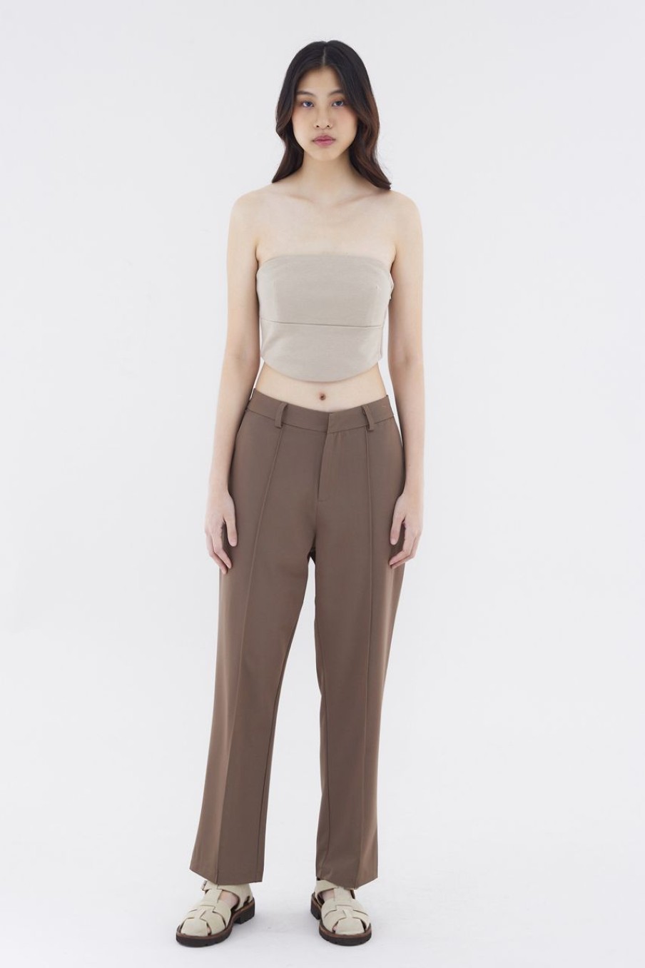 Women The Editor's Market Pants | Goven Mid-Rise Tailored Pants Umber