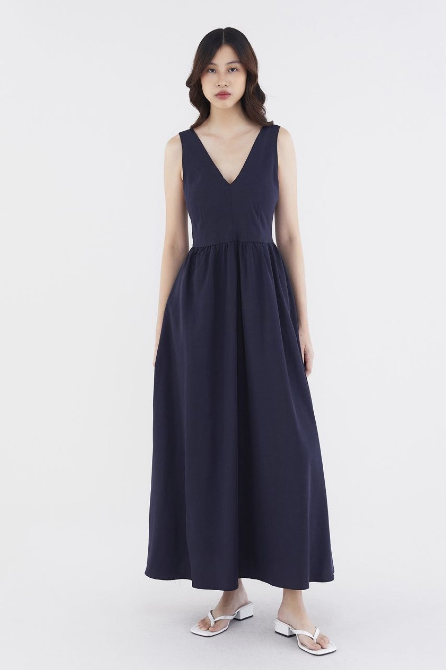 Women The Editor's Market Dresses | Hazell Padded V-Neck Dress Eclipse