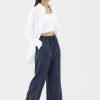 Women The Editor's Market Pants | Belena Linen Drawstring Pants Navy Blue