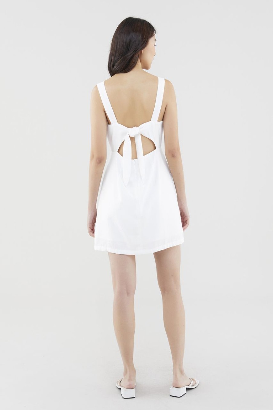 Women The Editor's Market Dresses | Noemi Tie-Back Mini Dress White