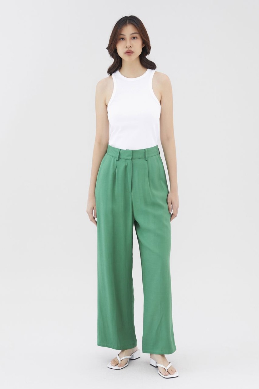 Women The Editor's Market Pants | Zeffy Wide-Leg Pants Lush Green