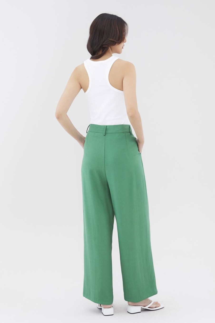 Women The Editor's Market Pants | Zeffy Wide-Leg Pants Lush Green