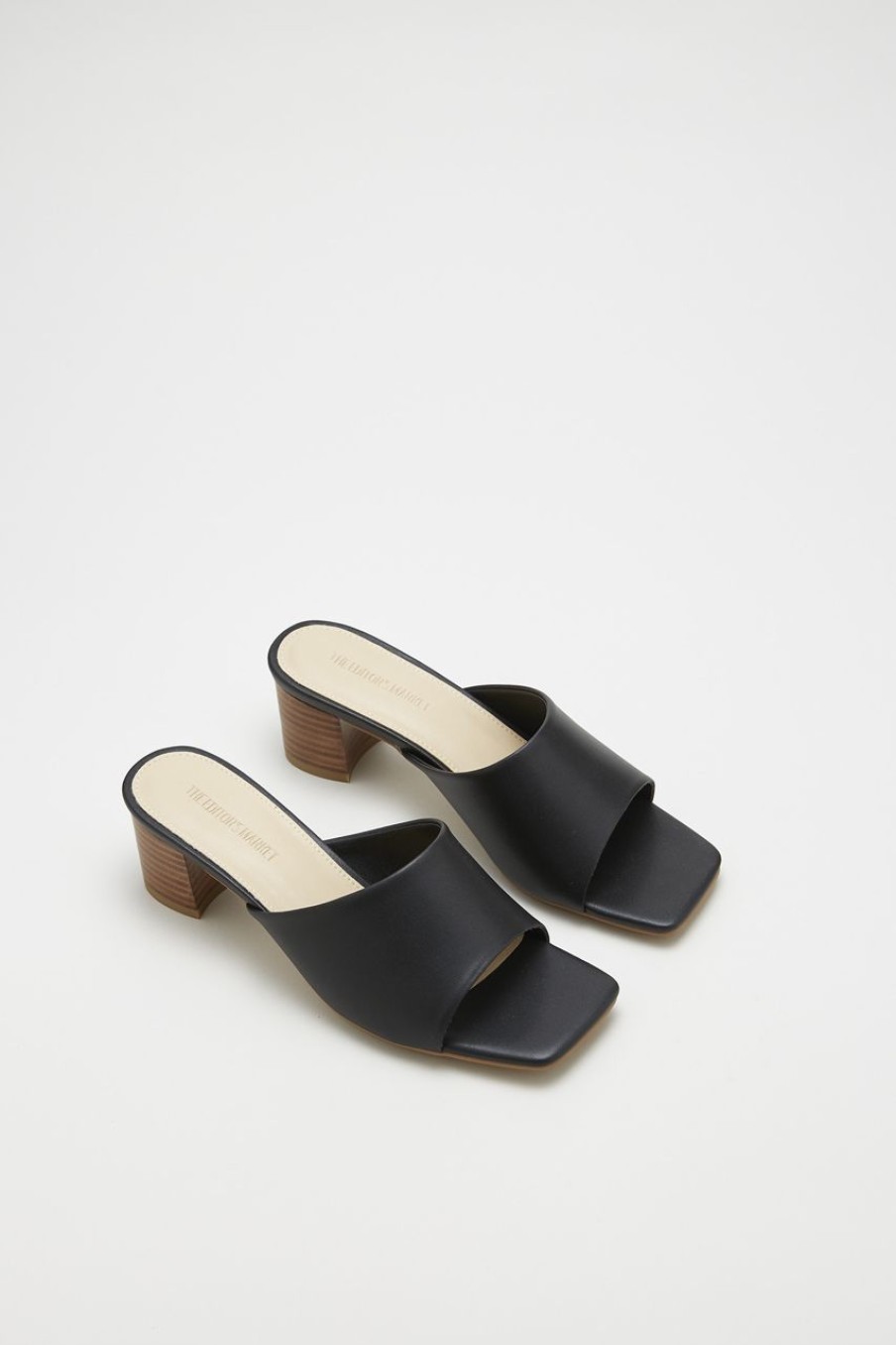 Women The Editor's Market Heels | Iris Mules Charcoal