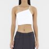 Women The Editor's Market Tops | Hinsley One-Shoulder Ruch Top White