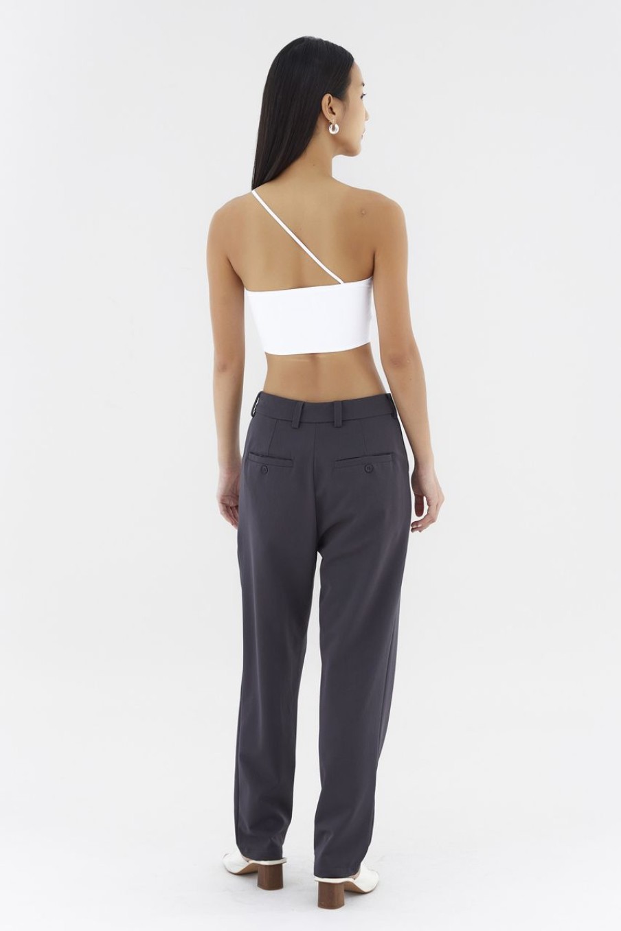 Women The Editor's Market Tops | Hinsley One-Shoulder Ruch Top White