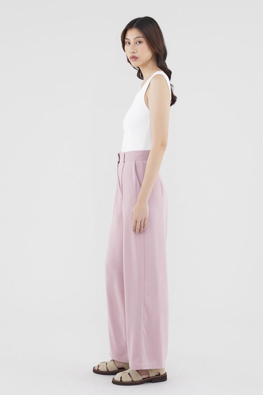 Women Palette Pants | Elicia Wide-Leg Pants Chalk Pink