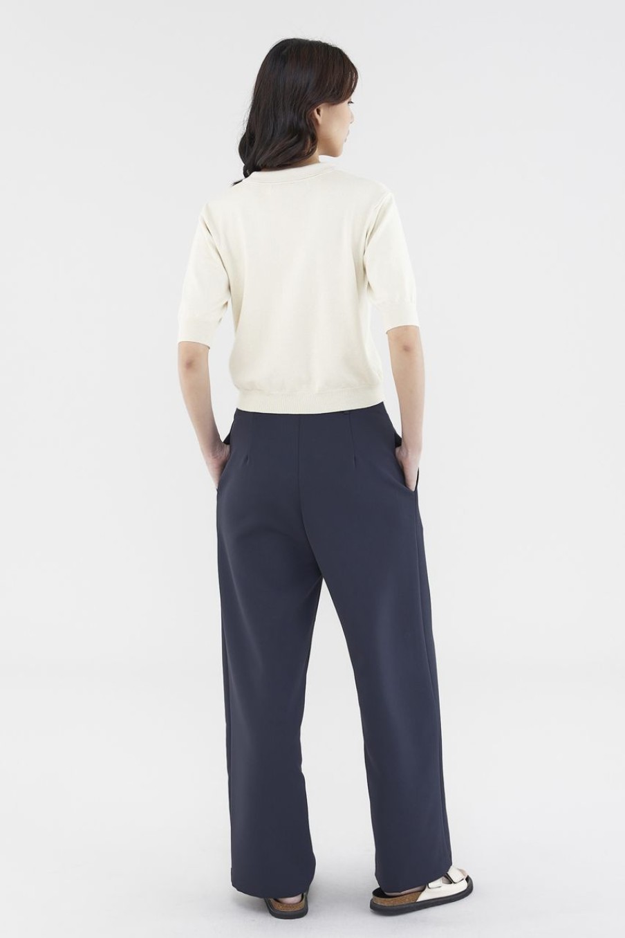 Women The Editor's Market Tops | Elsee Knit Polo Tee Oat