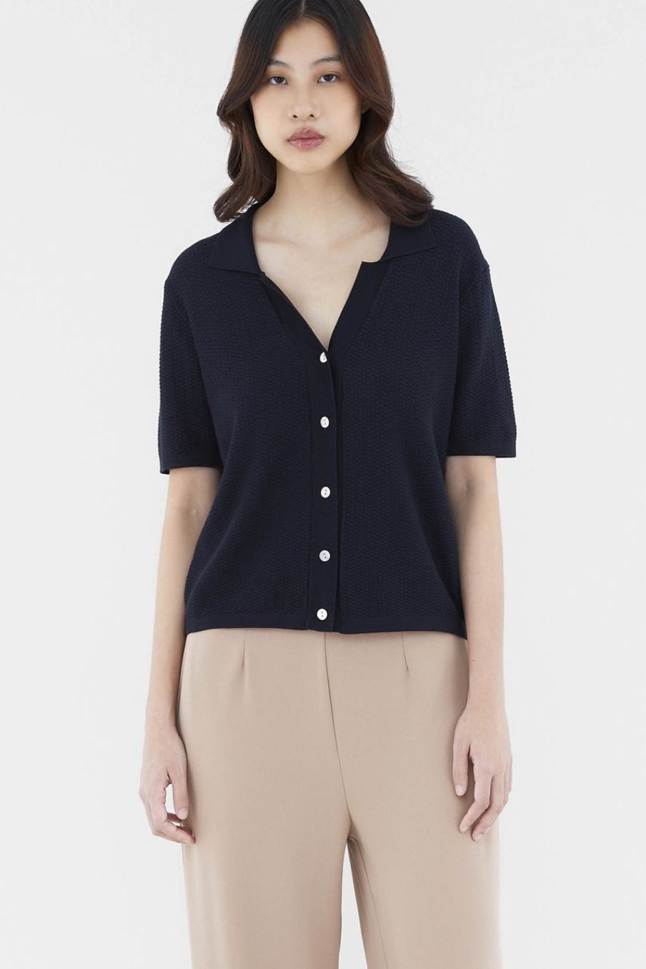 Women The Editor's Market Tops | Avery Polo Top Eclipse