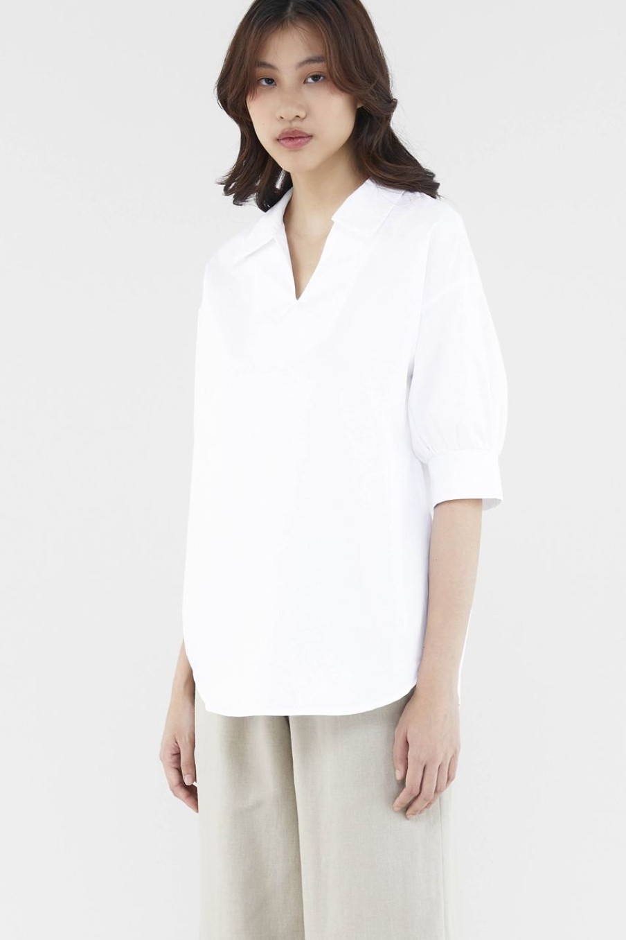 Women The Editor's Market Tops | Theia Relaxed Shirt White