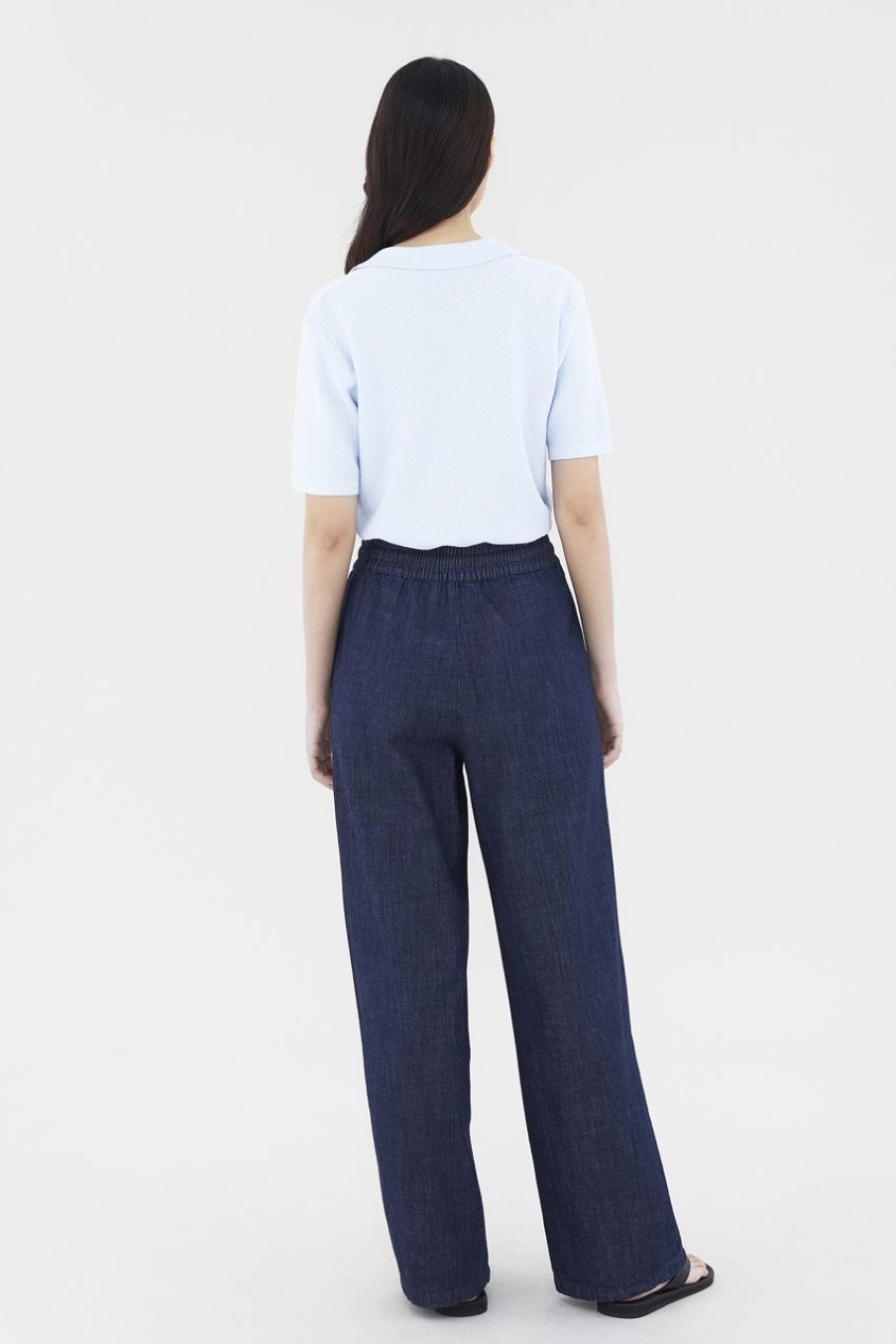 Women The Editor's Market Tops | Avery Polo Top Baby Blue