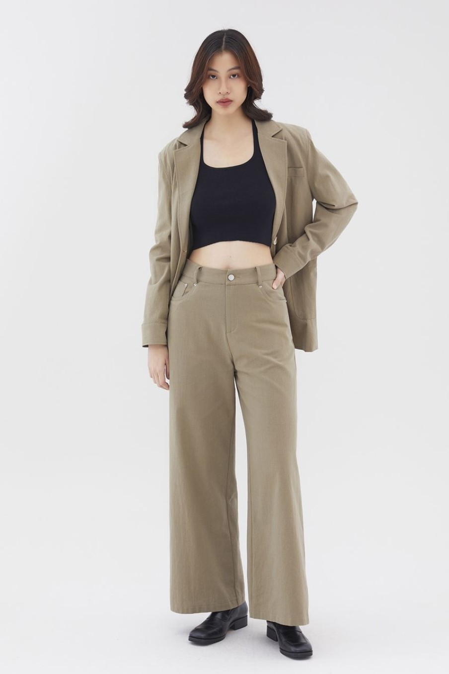 Women The Editor's Market Pants | Monroe Relaxed Pants Olive