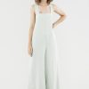 Women The Editor's Market Jumpsuits | Dorene Linen Tie-Back Jumpsuit Chalk Green