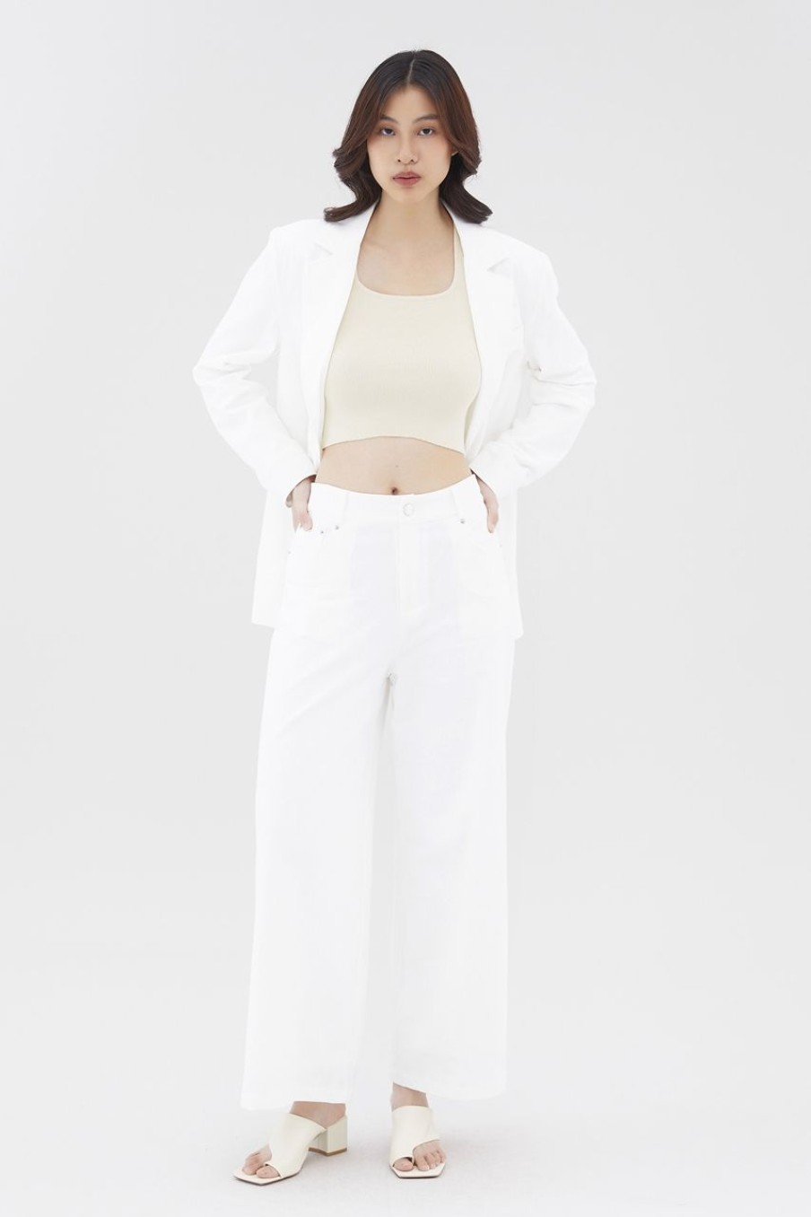 Women The Editor's Market Pants | Monroe Relaxed Pants Ivory