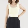 Women Palette Tops | Aspen Square-Neck Knit Top Daffodil