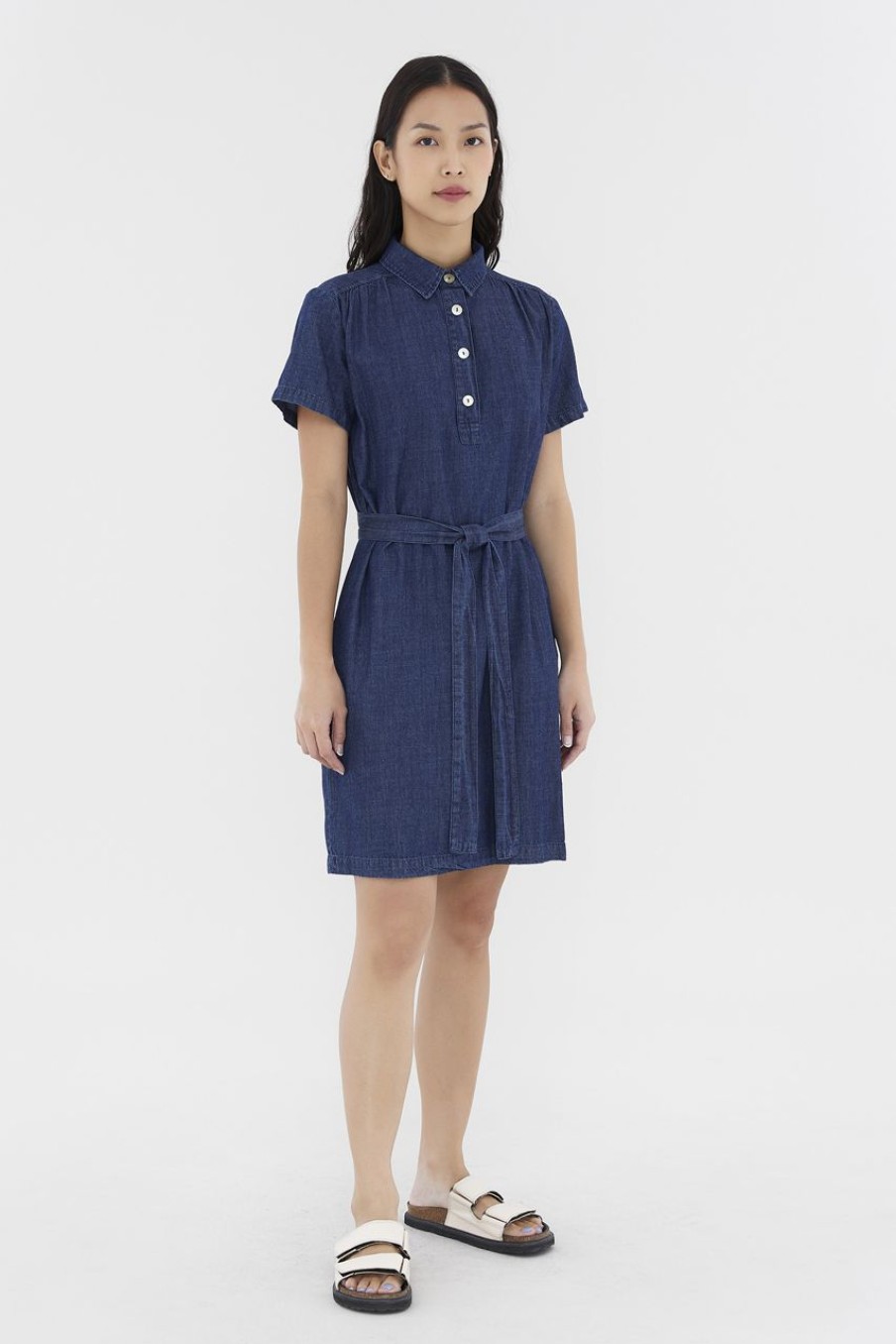 Women The Editor's Market Dresses | Paola Denim Dress Dark Blue