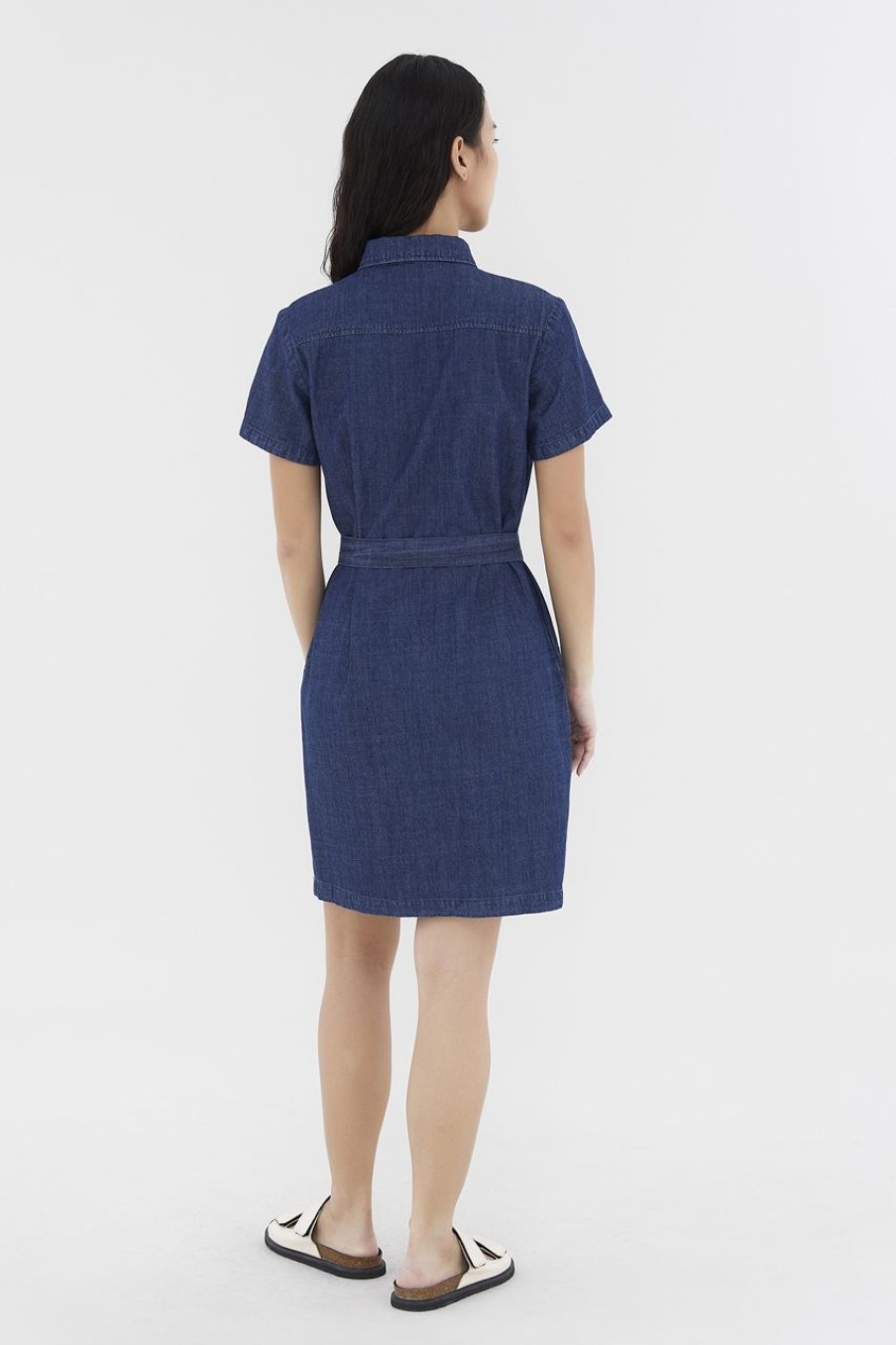 Women The Editor's Market Dresses | Paola Denim Dress Dark Blue