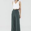 Women The Editor's Market Pants | Mildred Linen Wide-Leg Pants Rosemary