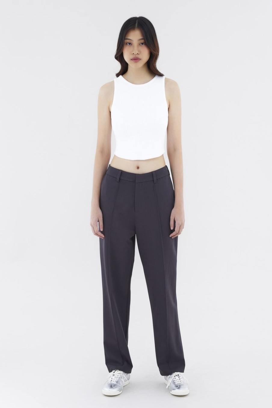 Women The Editor's Market Pants | Goven Mid-Rise Tailored Pants Charcoal