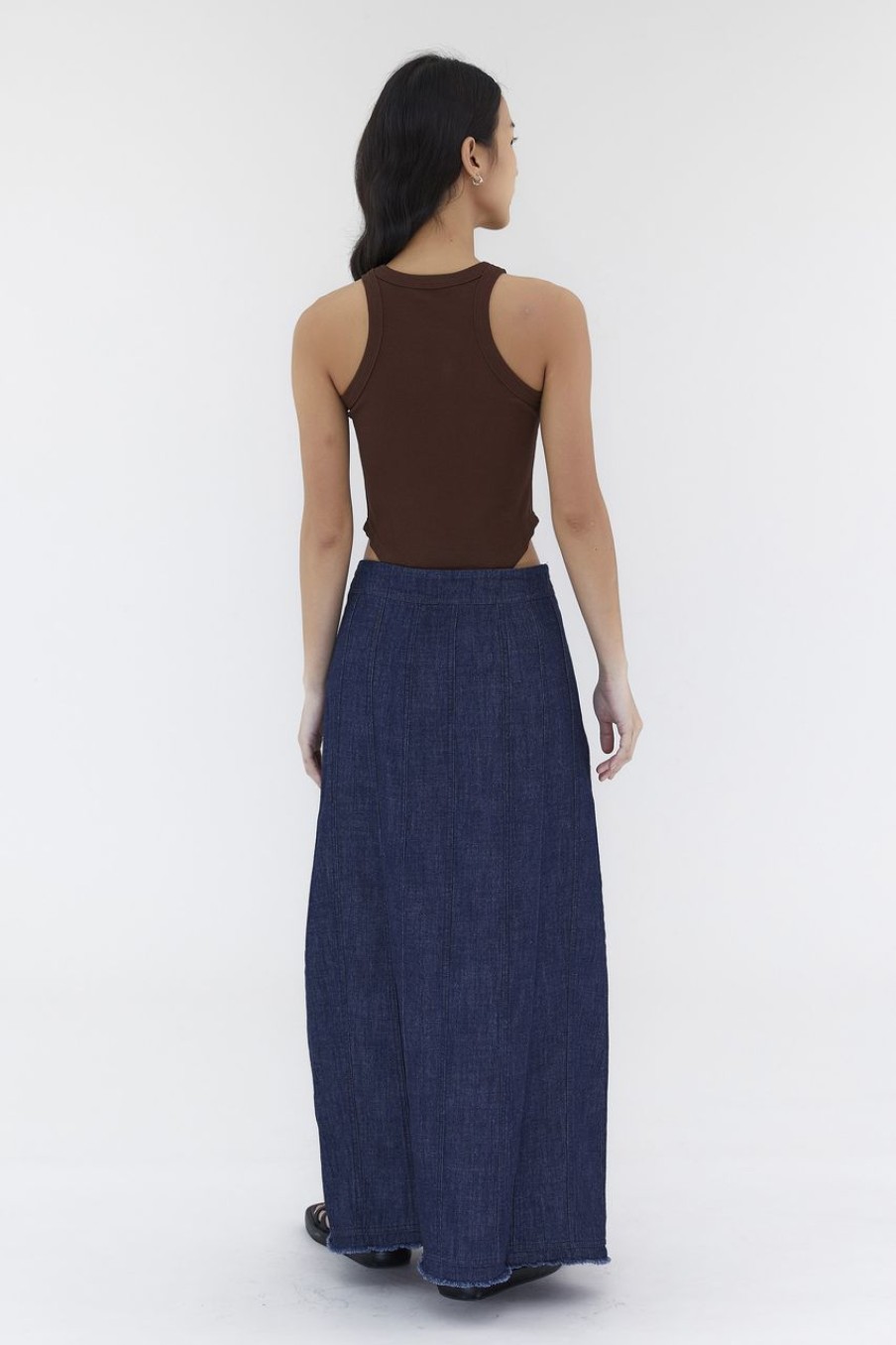 Women The Editor's Market Skirts | Charryn Mid-Rise Denim Skirt Dark Blue