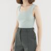 Women Palette Tops | Aspen Square-Neck Knit Top Tea Green