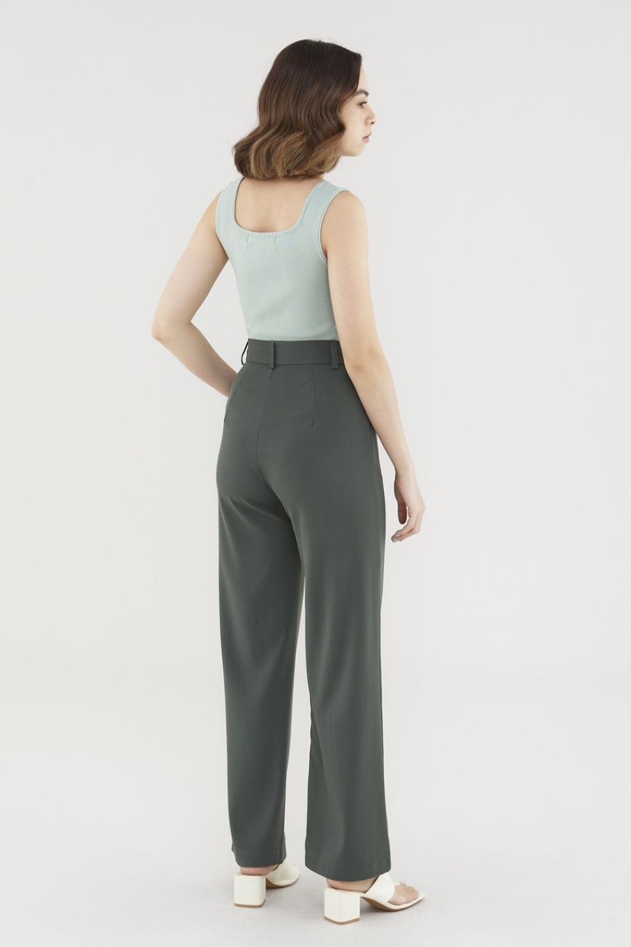 Women Palette Tops | Aspen Square-Neck Knit Top Tea Green