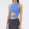 Women The Editor's Market Tops | Felisca Cut-Out Crop Tank Steel