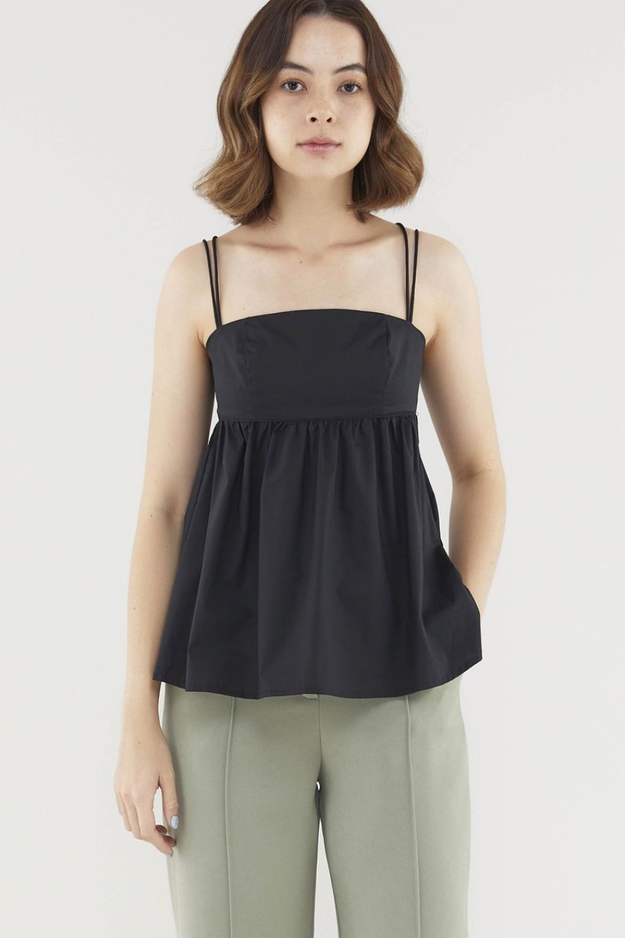 Women The Editor's Market Tops | Quindelyn Babydoll Top Black