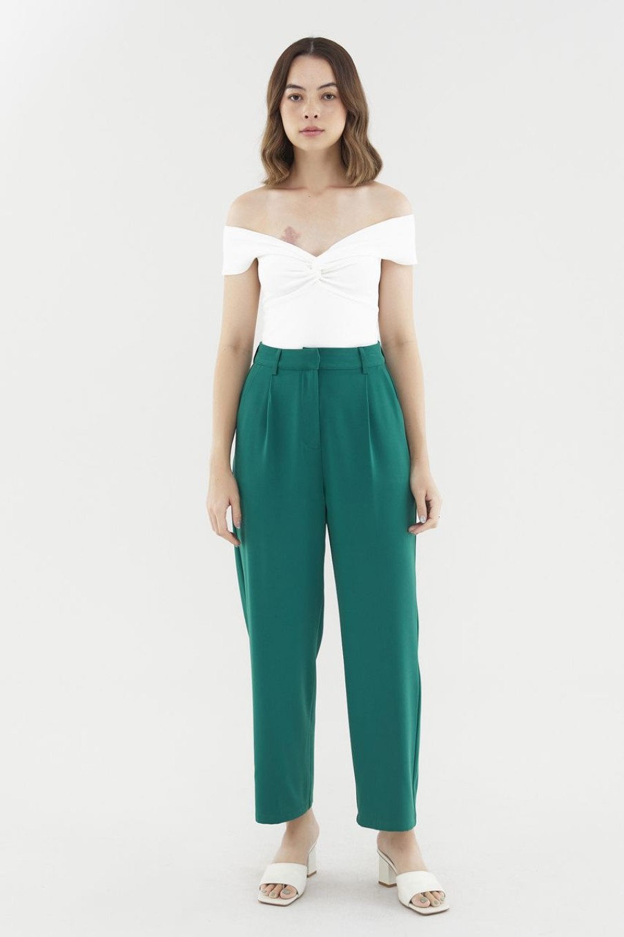 Women The Editor's Market Pants | Ricca Tapered Pants Forest Green