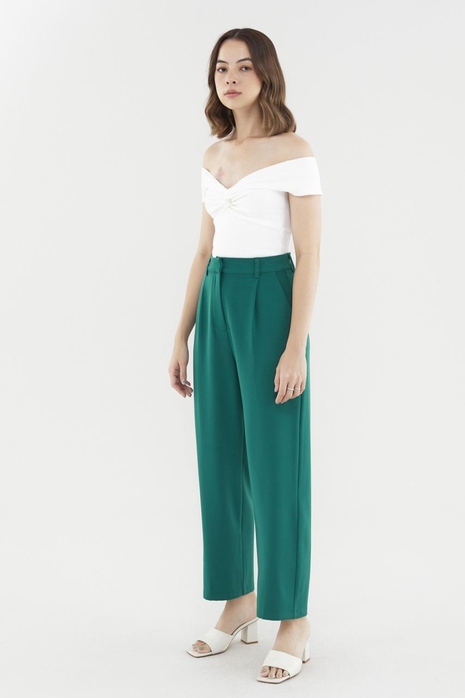 Women The Editor's Market Pants | Ricca Tapered Pants Forest Green