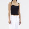 Women The Editor's Market Tops | Marloe Rib Crop Top Black