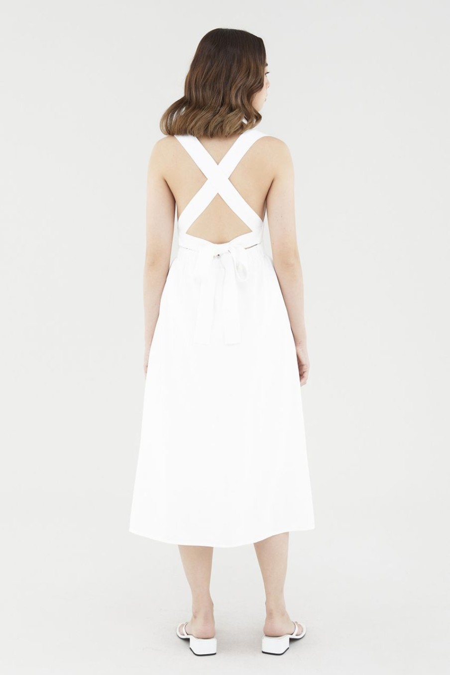 Women The Editor's Market Dresses | Kelly Cross-Back Dress White