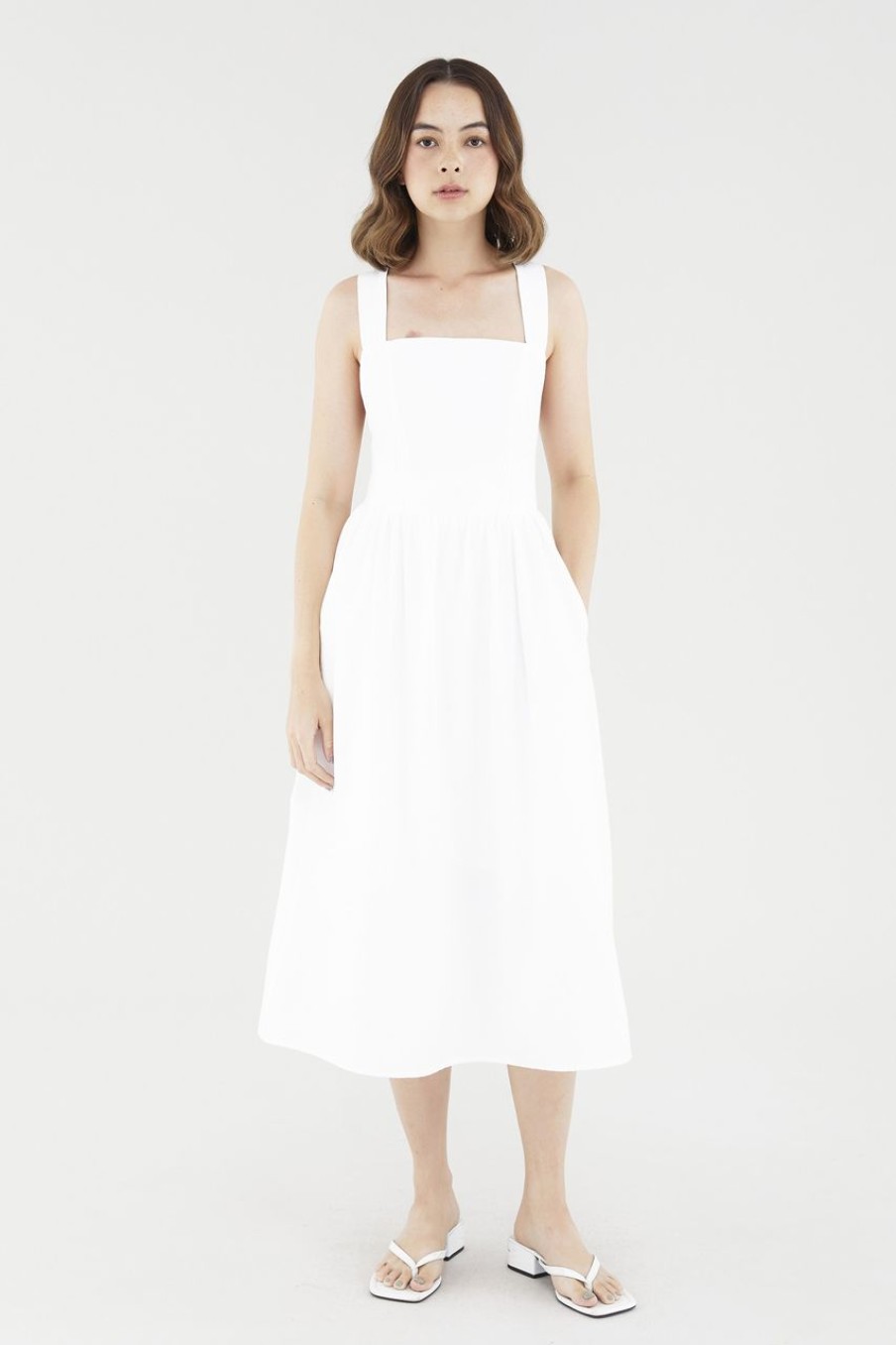 Women The Editor's Market Dresses | Kelly Cross-Back Dress White