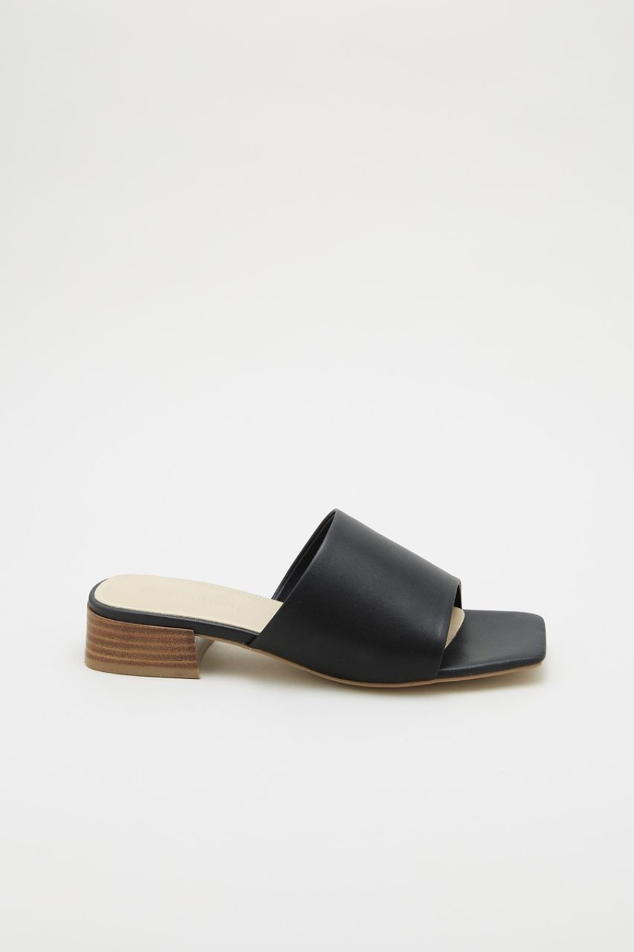 Women The Editor's Market Flats | Rhea Block Heel Slides Charcoal