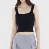 Women The Editor's Market Tops | Skylene Square Neck Tank Black