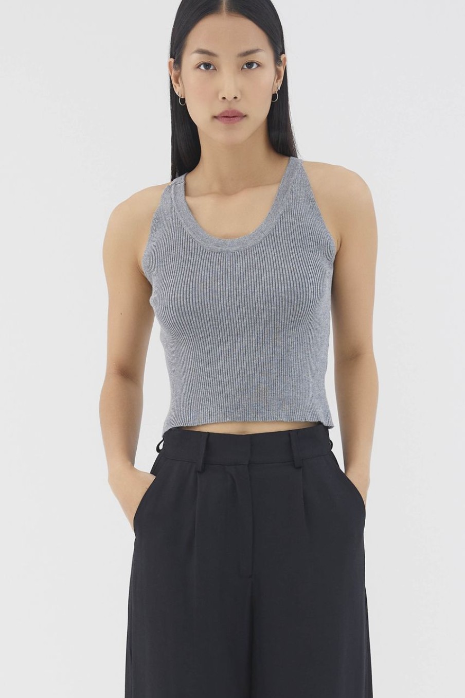 Women The Editor's Market Tops | Carmen Halter Tank Pebble