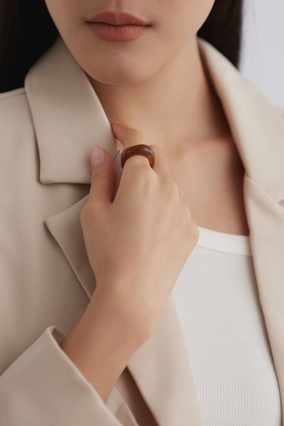 Women Afterall Rings | Hazel Ring Brown Marble