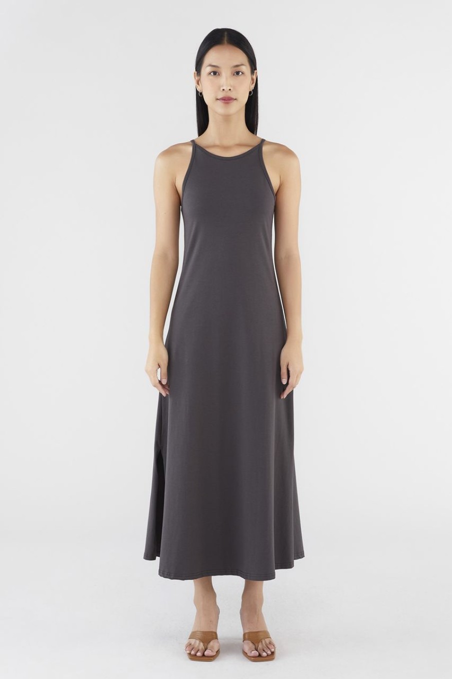 Women The Editor's Market Dresses | Matilda Jersey Tank Dress Graphite