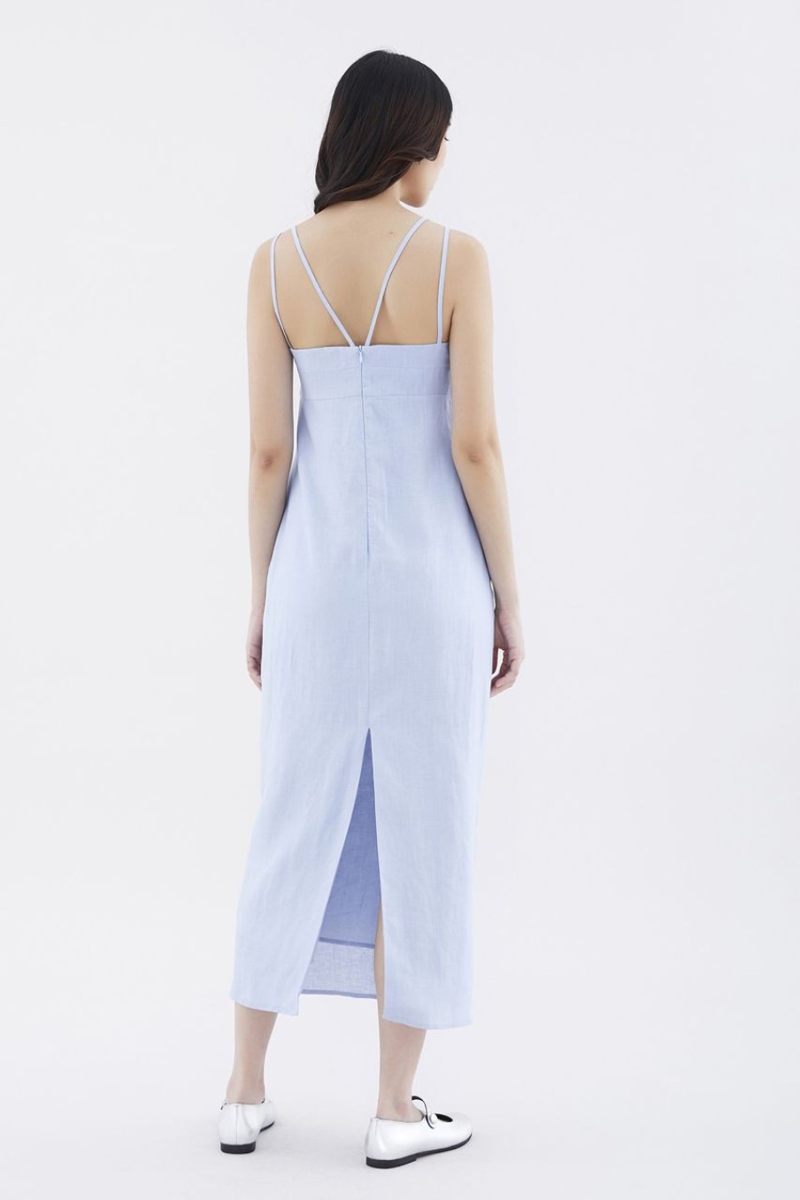 Women The Editor's Market Dresses | Erucia Linen Double-Strap Slit Dress Mirage